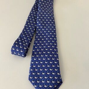 Vineyard Vines Navy Whale Snowman Print Tie